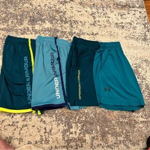 EUC Under Armour Boys Athletic Shorts—Lot of 4–sz Large